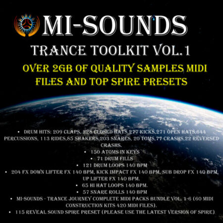 Mi-Sounds Trance Toolkit Vol.1 2 GB of Samples Midi Spire Presets.